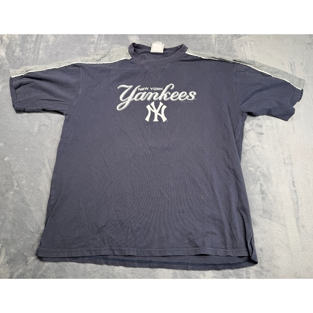 Lee Sport New York Yankees Baseball T Shirt Mens XL Blue Graphic Logo Pullover